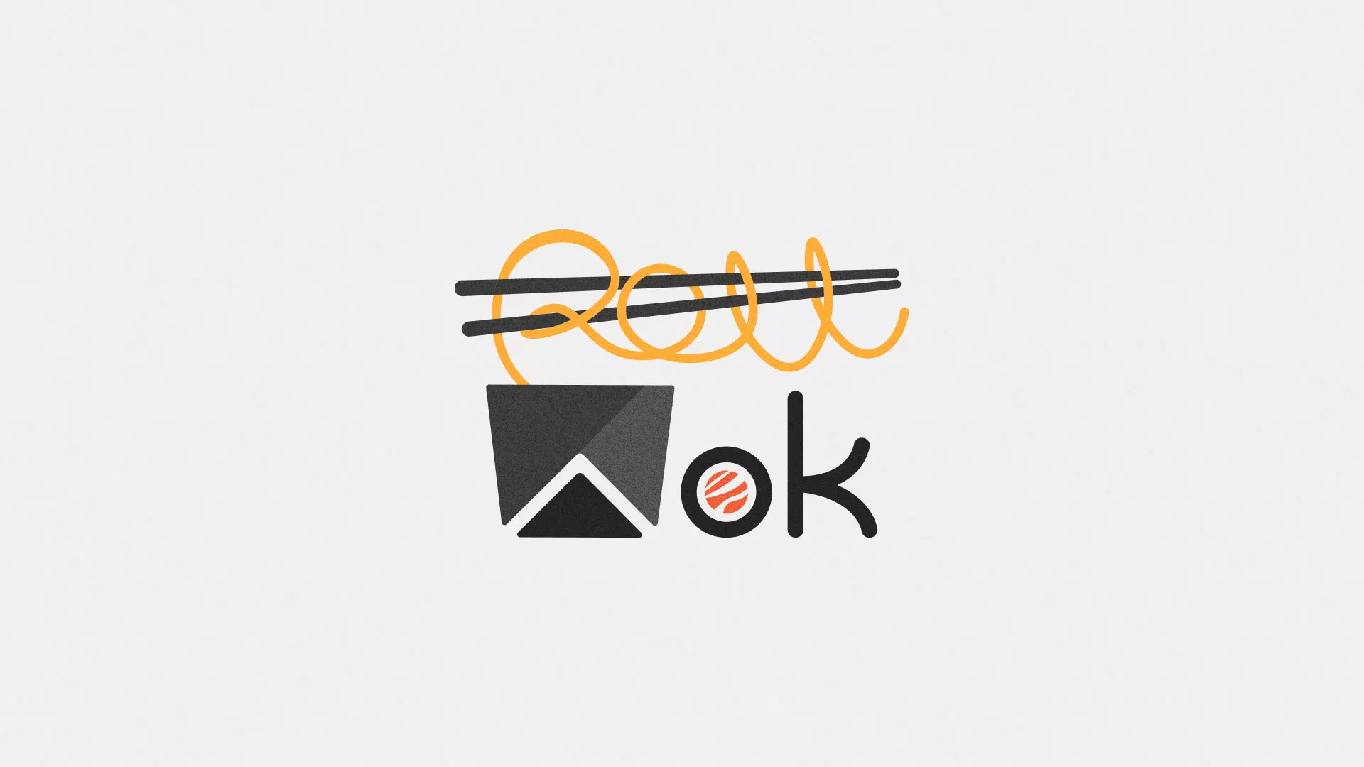 Разработка логотипа суши-бара «Roll Wok Club» в Сибае